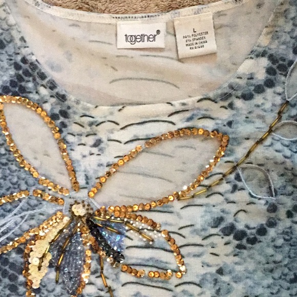 Vintage Together Embellished Spiegel Top L - Picture 3 of 5